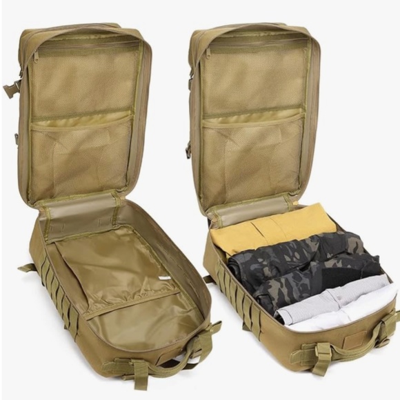 Large Hiking Tactical Military 3 Day Bug Out Backpack 45L Camo Black/Green - Picture 14 of 16